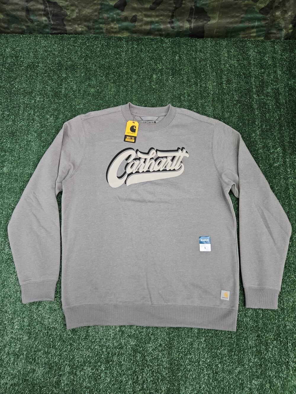 NWT MEN'S LARGE CARHARTT RELAXED FIT SAWYER LIGHTWEIGHT CREWNECK SWEATSHIRT